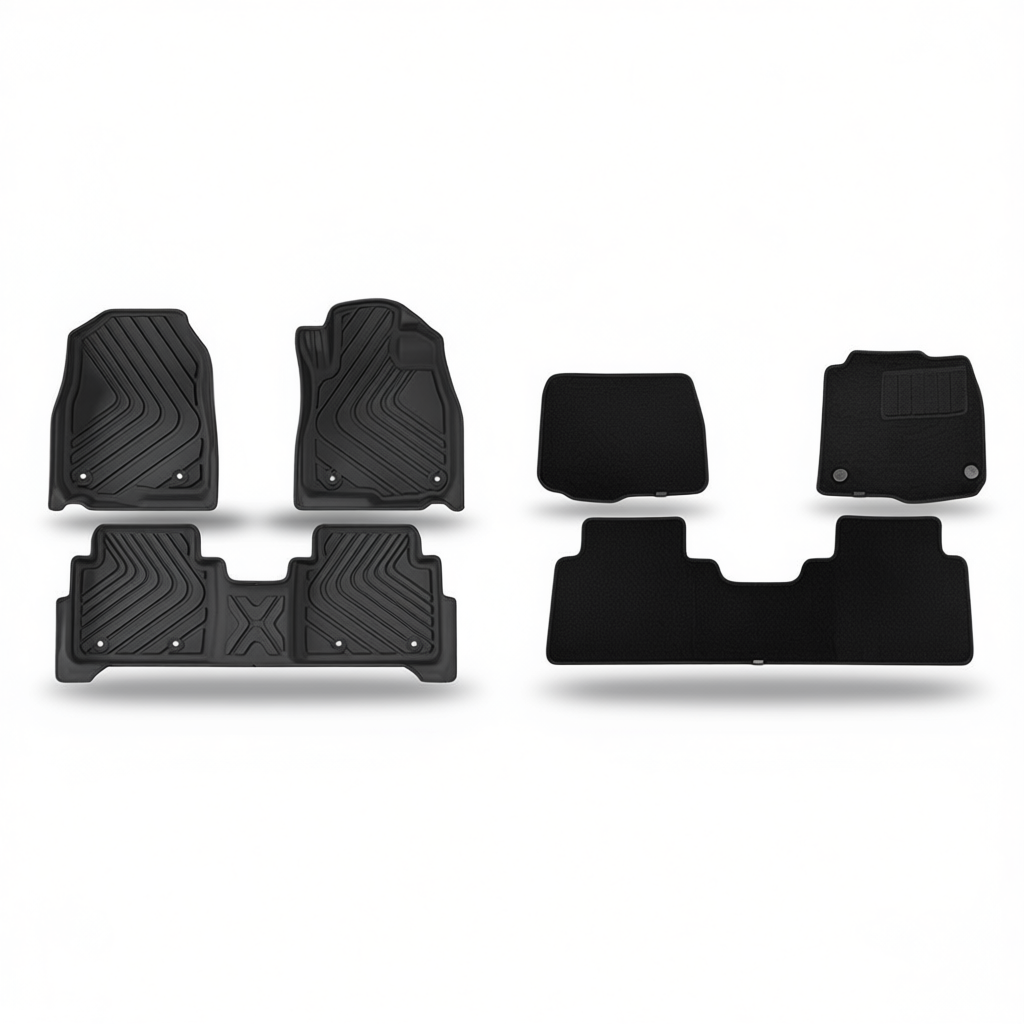 Honda CR-V 2018-2022 All-Weather Floor Mats & Boot Liner & Seat Back Protectors – Floor Mats (3pcs) + Carpet Overlay