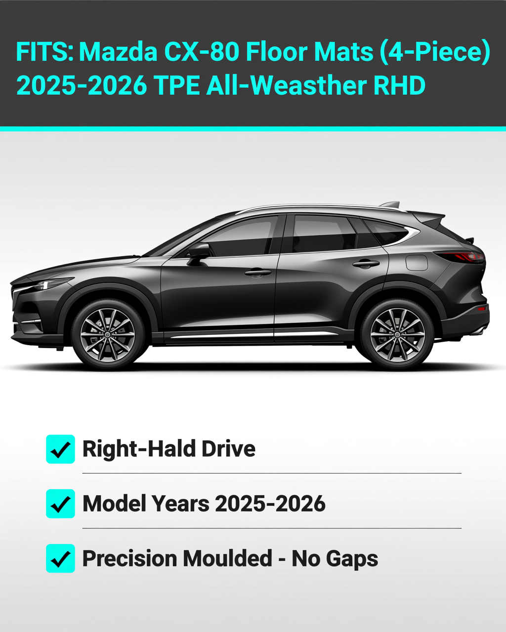 Mazda CX-80 2025+ All-Weather Floor Mats vehicle fitment