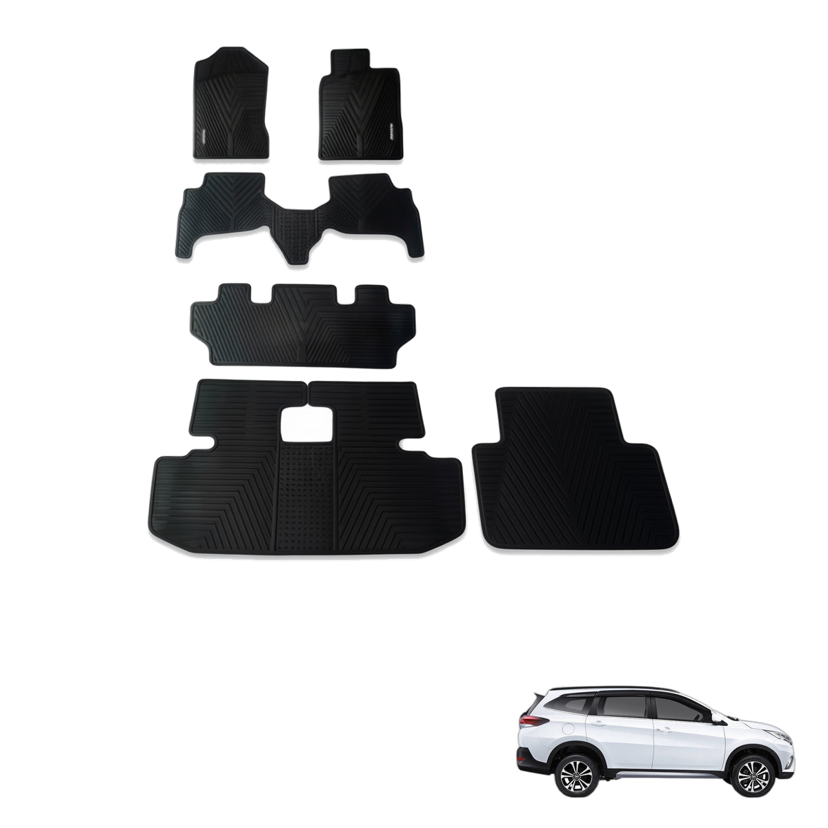 Daihatsu Terios / Toyota Rush All-Weather Floor Mats & Boot Liner & Seat Back Protectors