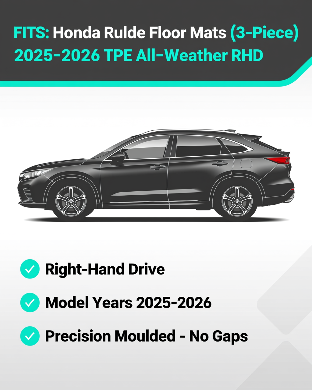 Honda Prelude 2025+ All-Weather Floor Mats & Boot Liner vehicle fitment