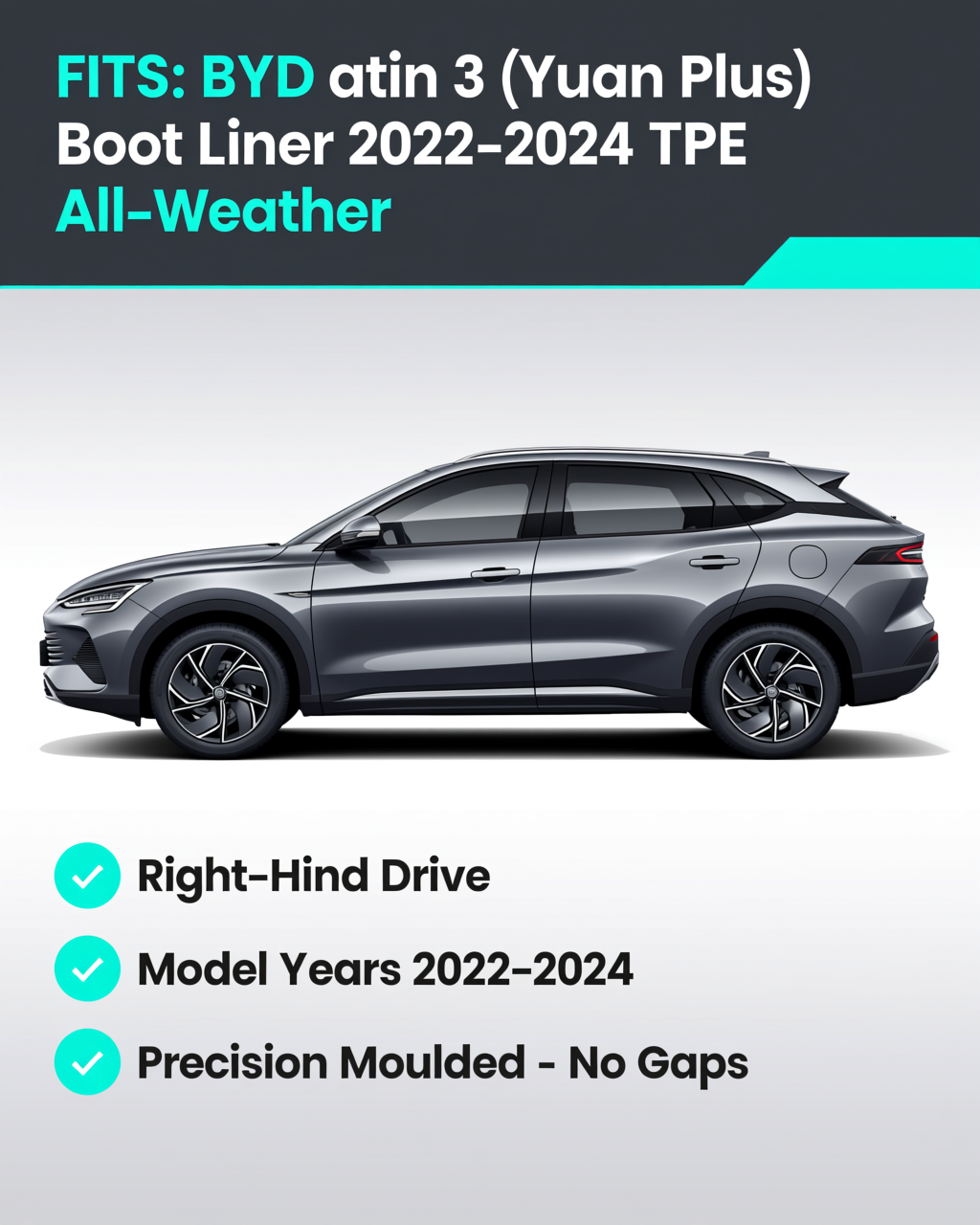 BYD Atto Family 2022-2024 Boot Liner vehicle fitment