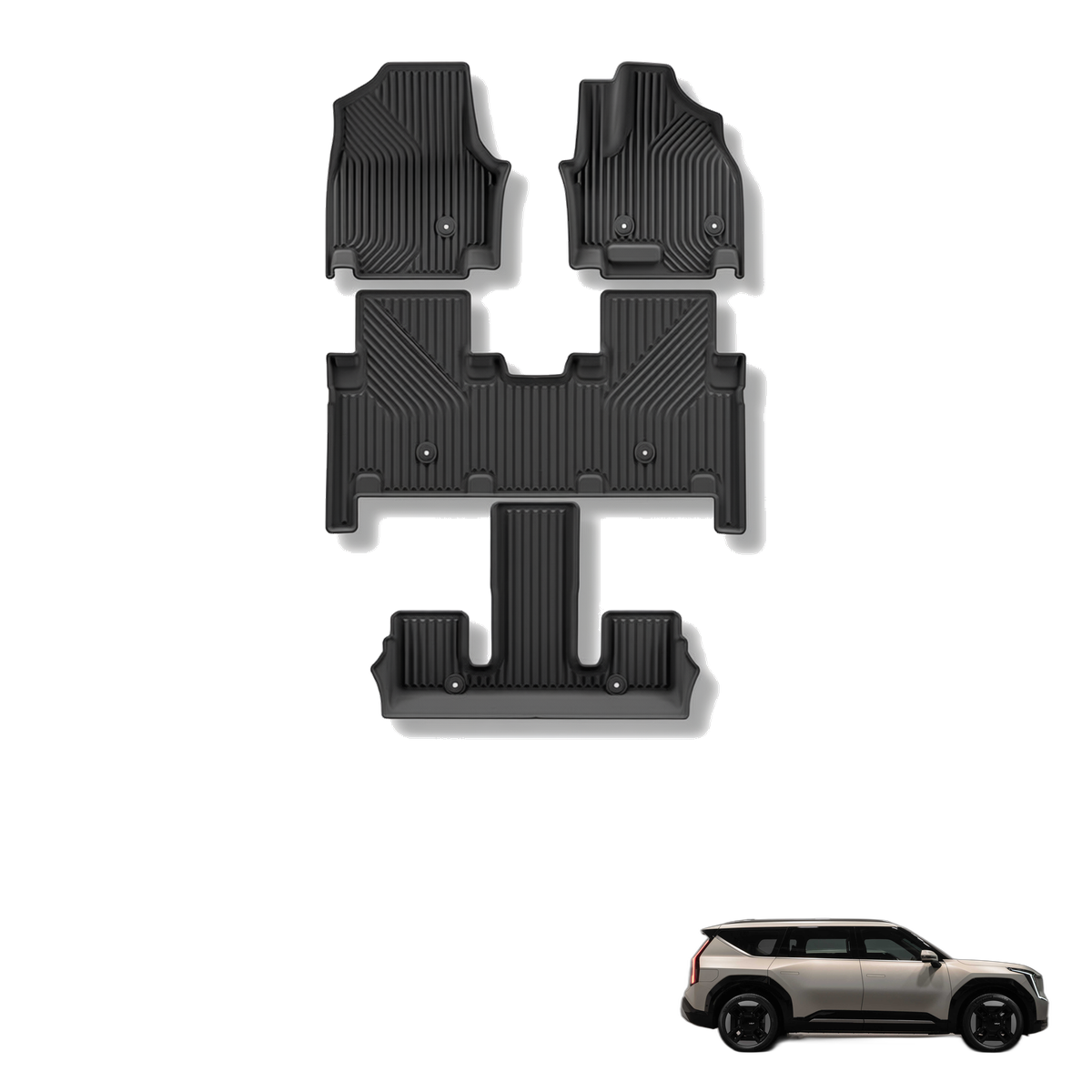 Kia EV9 2024-2025 All-Weather Floor Mats & Boot Liner