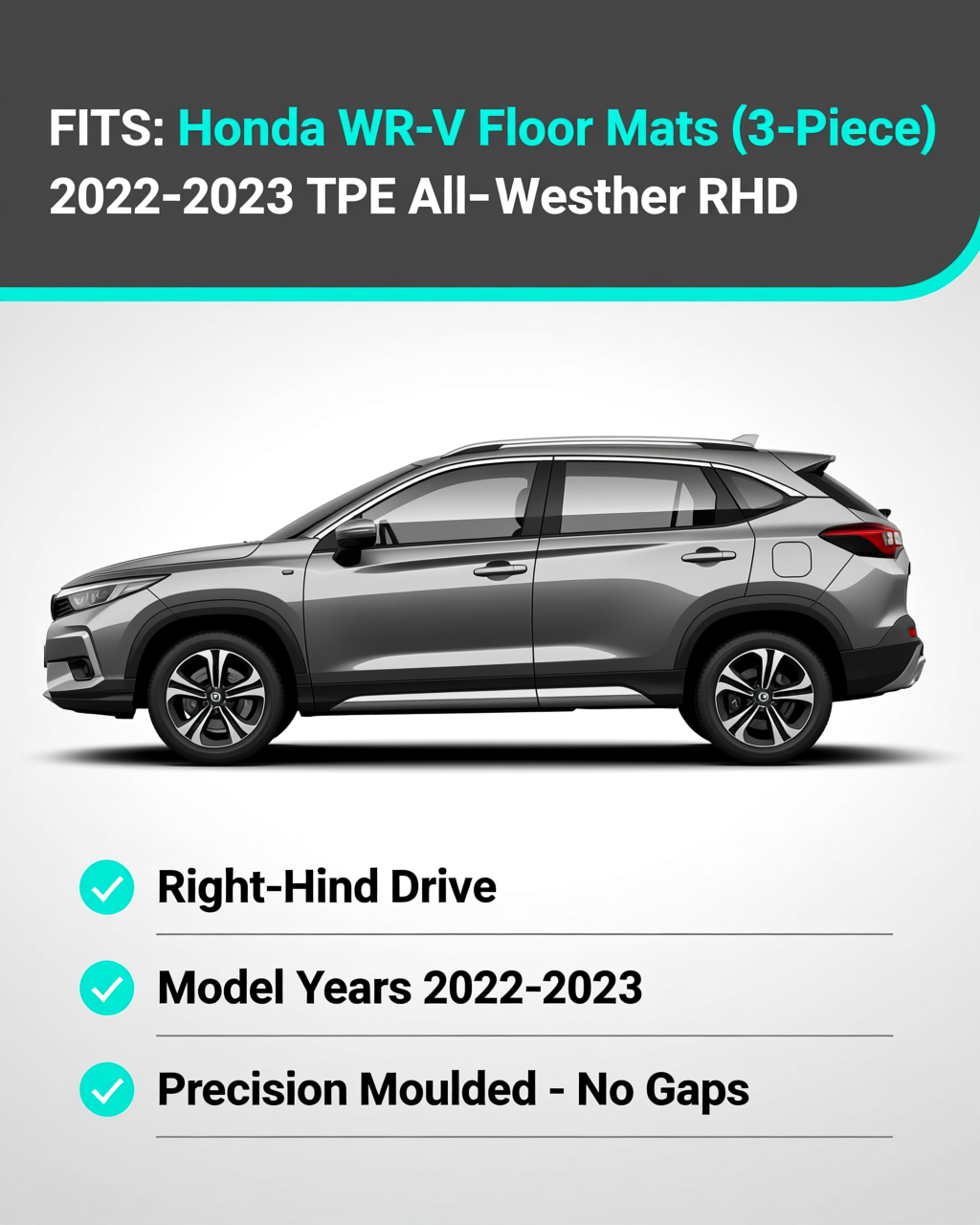 Honda WR-V 2022-2023 All-Weather Floor Mats & Boot Liner & Seat Back Protectors vehicle fitment