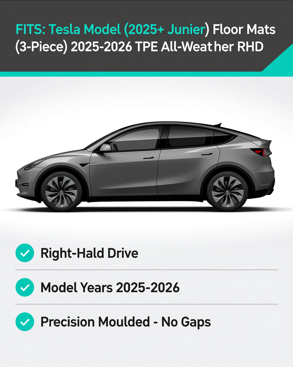 Tesla Model Y 2025+ All-Weather Floor Mats & Boot Liner & Anti-Kick Mats vehicle fitment