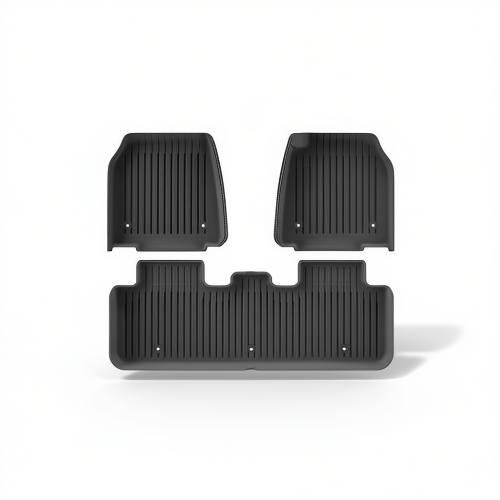 Tesla Model Y 2025+ All-Weather Floor Mats & Boot Liner & Anti-Kick Mats – Floor Mats (3pcs) + Carpet Overlay + Pedal Covers