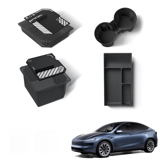 Tesla Model Y 2025 Juniper consolle centrale bracciolo organizer Trays portabicchieri