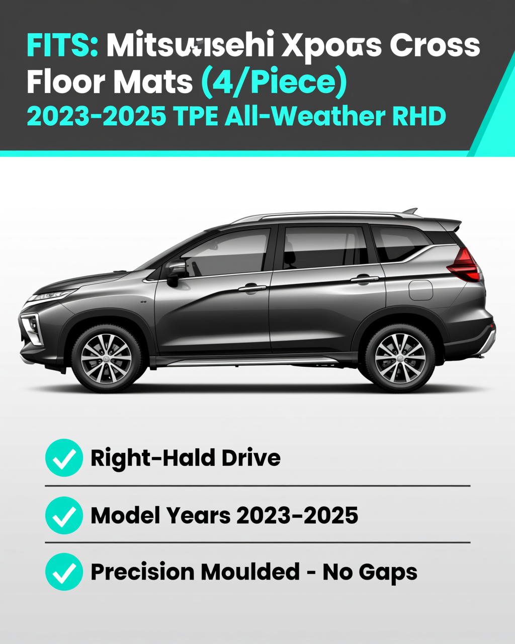 Mitsubishi Xpander Cross 2023-2025 All-Weather Floor Mats vehicle fitment