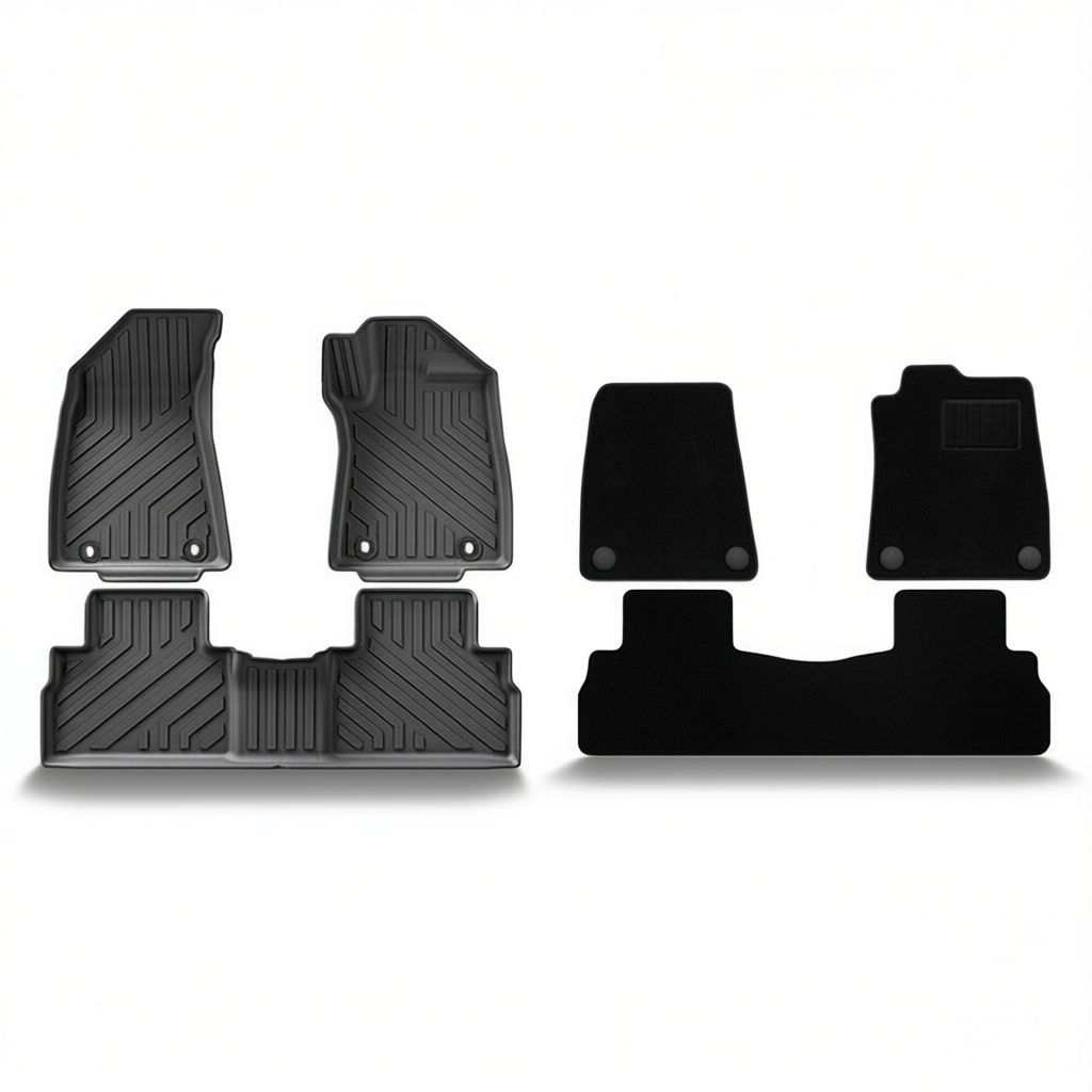 MG ZS 2023-2024 All-Weather Floor Mats & Boot Liner & Seat Back Protectors – Floor Mats (3pcs) + Carpet Overlay