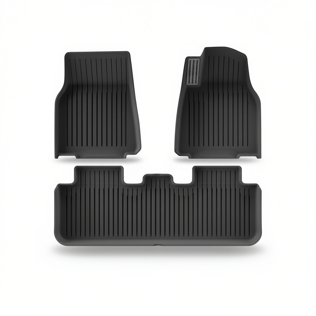 Tesla Model Y 2025+ All-Weather Floor Mats & Boot Liner & Anti-Kick Mats – Floor Mats (3pcs) RHD No-Drill [W250008395]