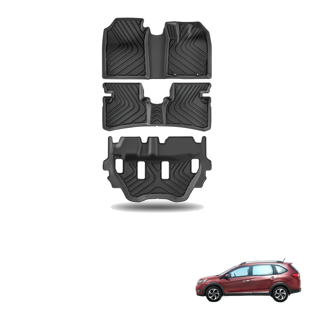 Honda BR-V 2022-2024 All-Weather Floor Mats & Boot Liner