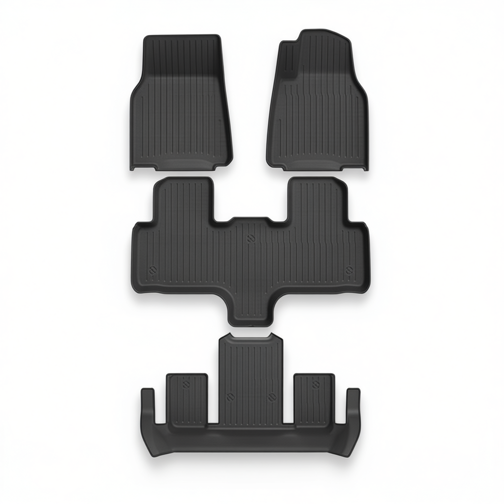 Tesla Model Y 2025+ All-Weather Floor Mats & Boot Liner & Anti-Kick Mats – Floor Mats (4pcs) RHD 6-Seat