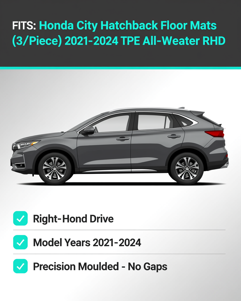 Honda City Hatchback 2021-2024 All-Weather Floor Mats & Boot Liner vehicle fitment