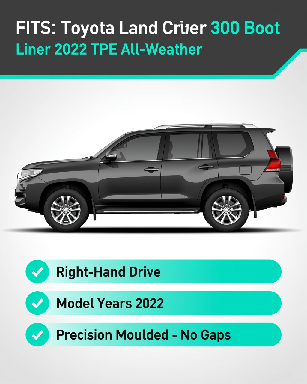 Toyota Land Cruiser 300 2022+ Boot Liner vehicle fitment