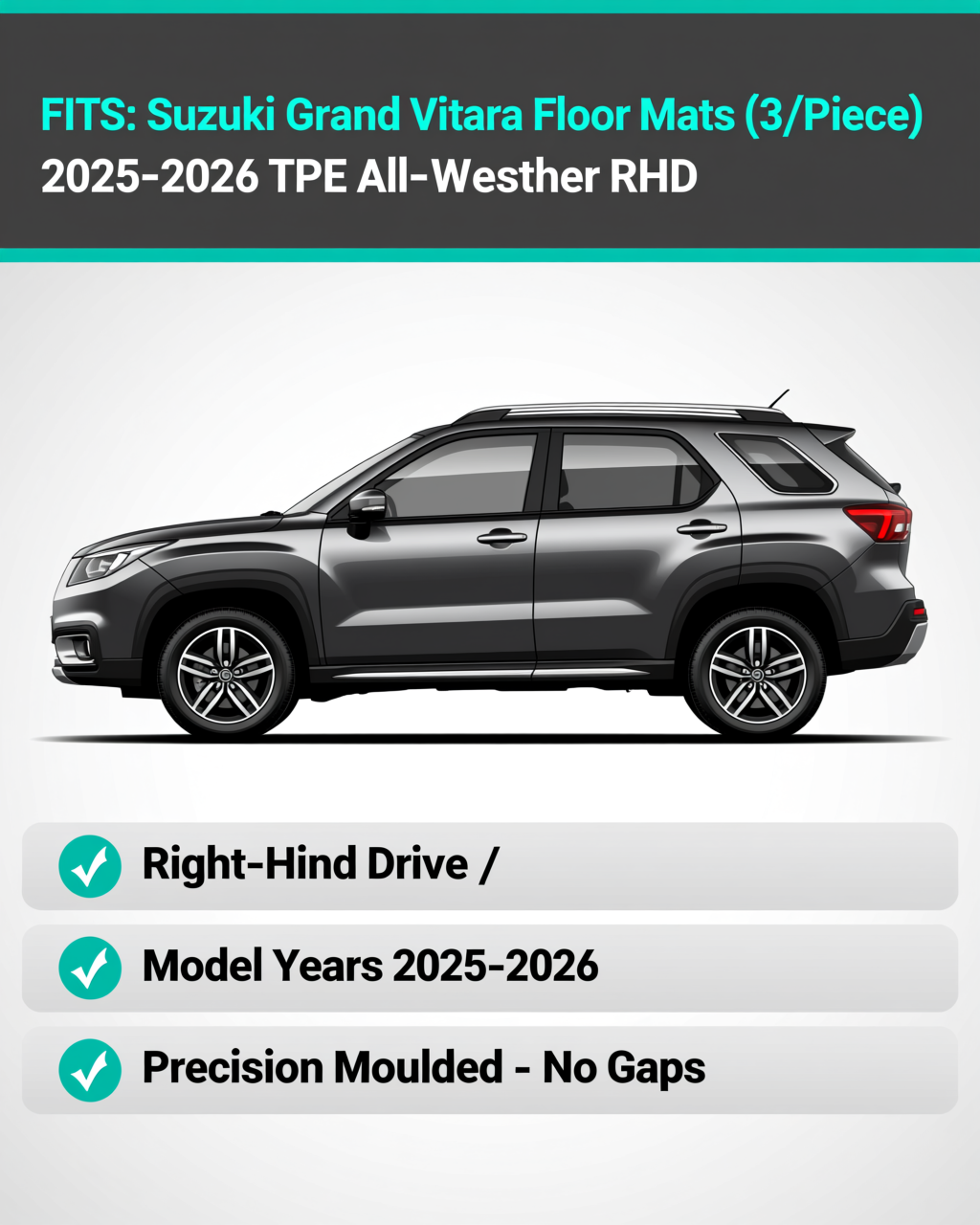 Suzuki Grand Vitara 2025+ All-Weather Floor Mats & Boot Liner vehicle fitment
