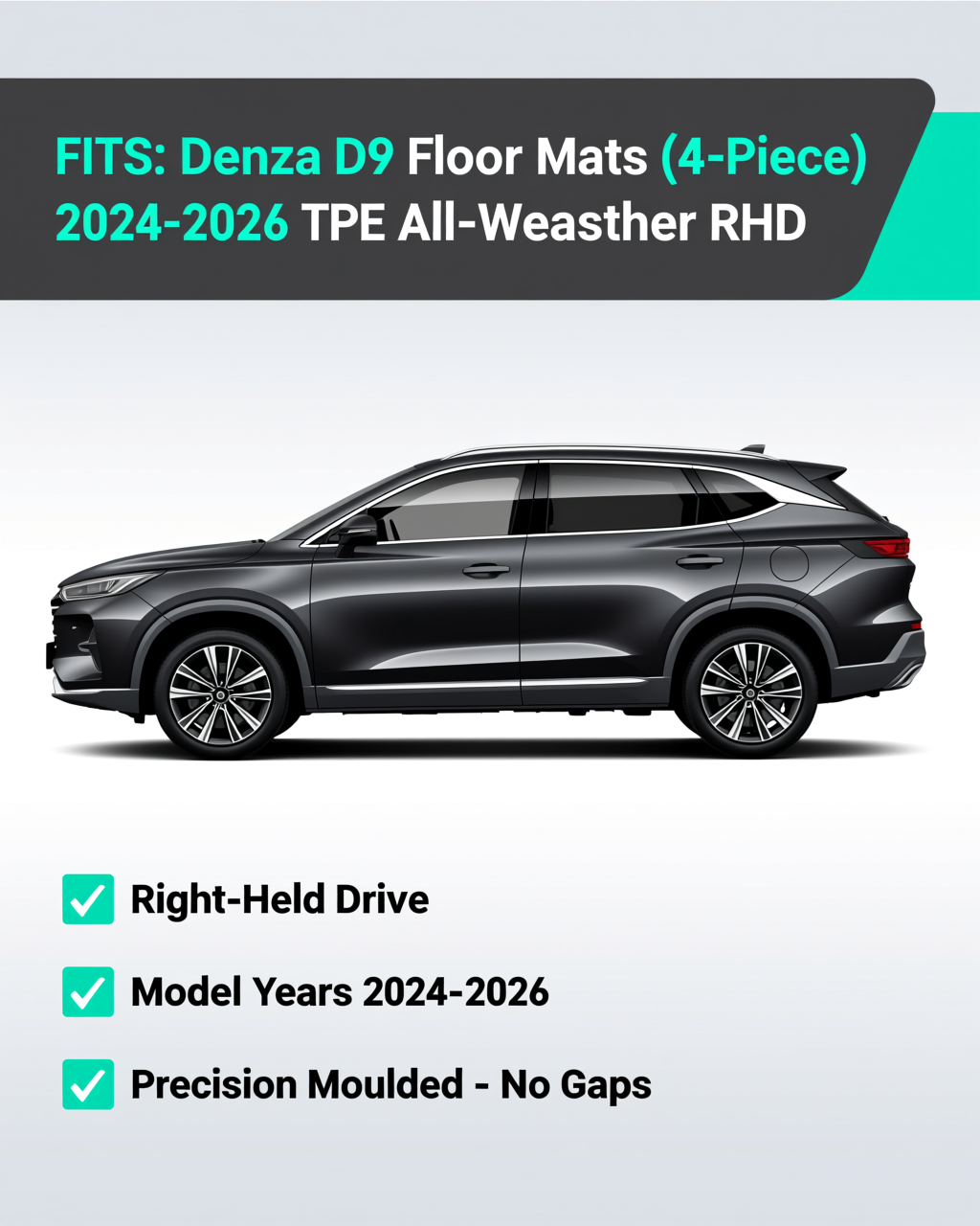 Denza D9 2024+ All-Weather Floor Mats vehicle fitment