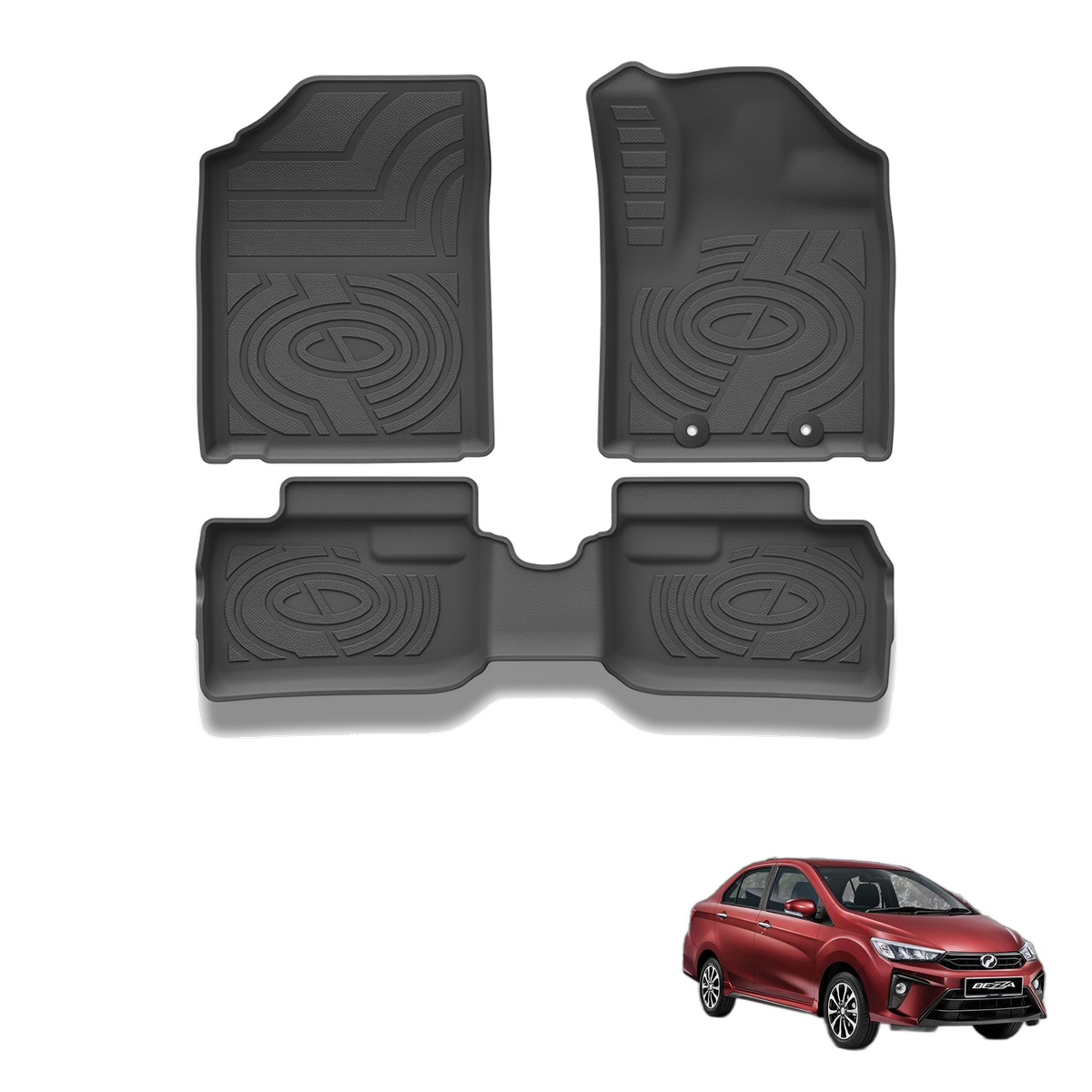 Perodua Bezza 2016-2025 All-Weather Floor Mats & Boot Liner