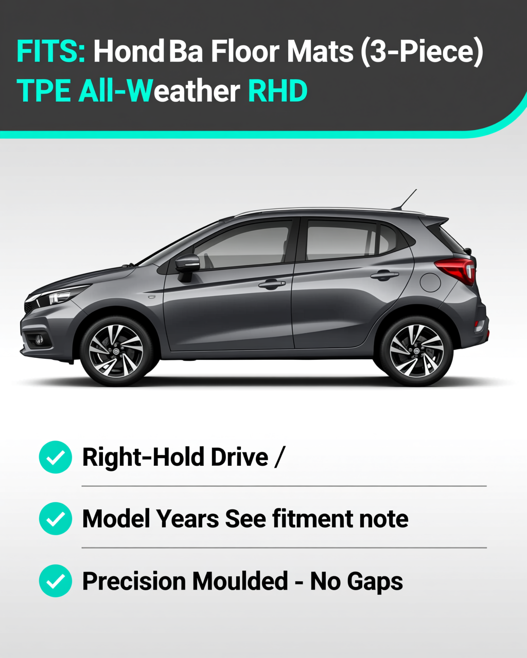 Honda Brio All-Weather Floor Mats & Boot Liner & Seat Back Protectors vehicle fitment