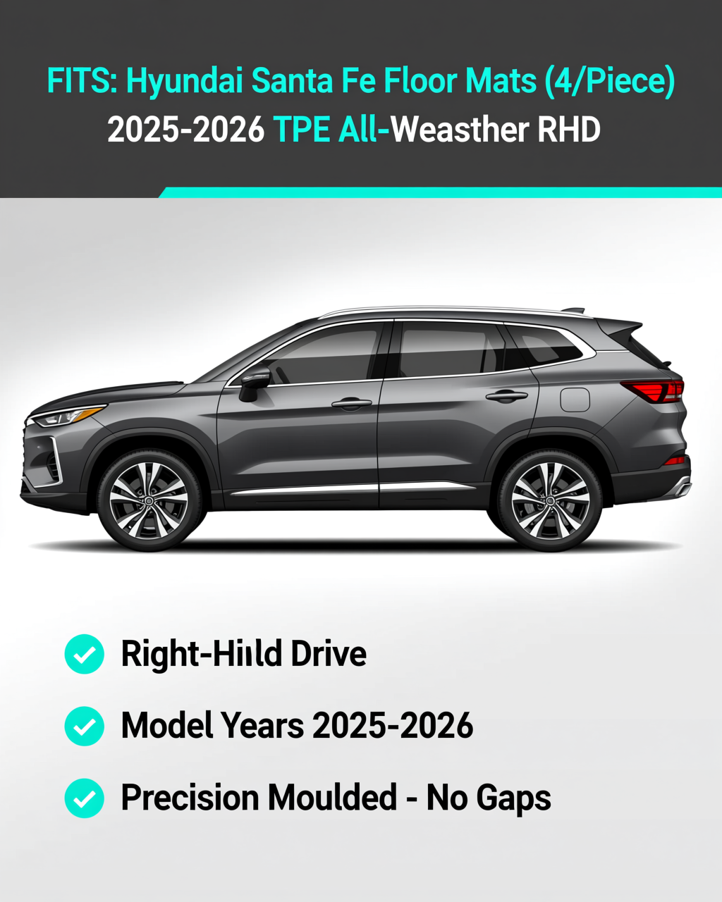 Hyundai Santa Fe 2025+ All-Weather Floor Mats vehicle fitment