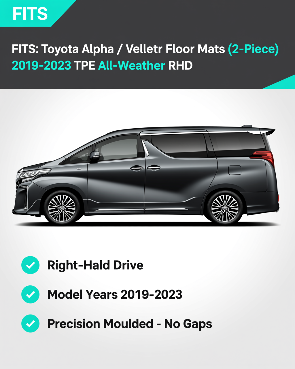 Toyota Alphard / Vellfire 2019-2023 All-Weather Floor Mats vehicle fitment