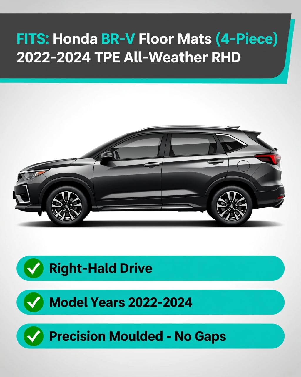 Honda BR-V 2022-2024 All-Weather Floor Mats & Boot Liner vehicle fitment