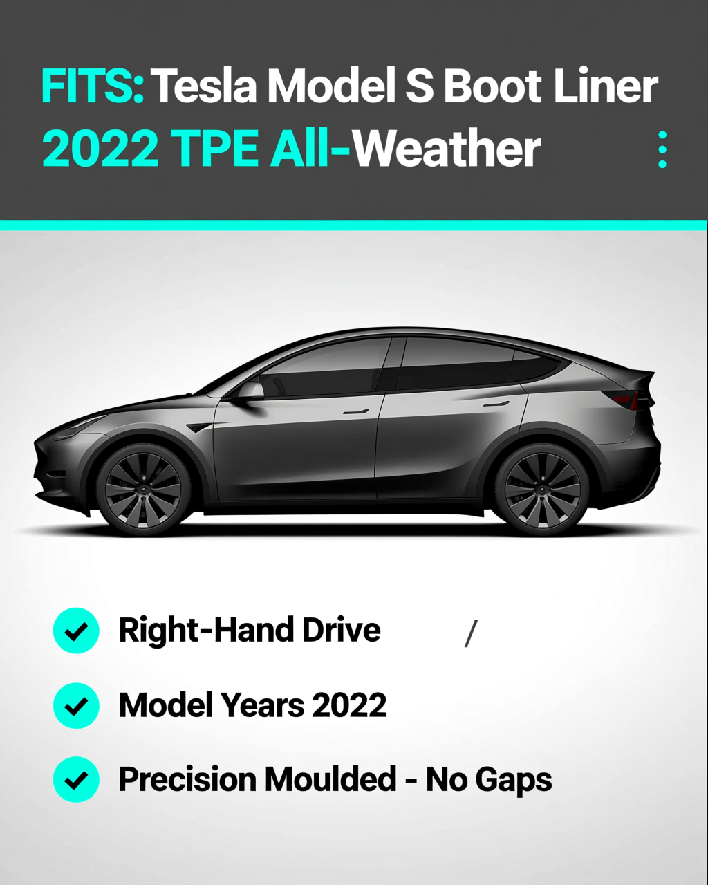 Tesla Model S 2022+ Boot Liner vehicle fitment