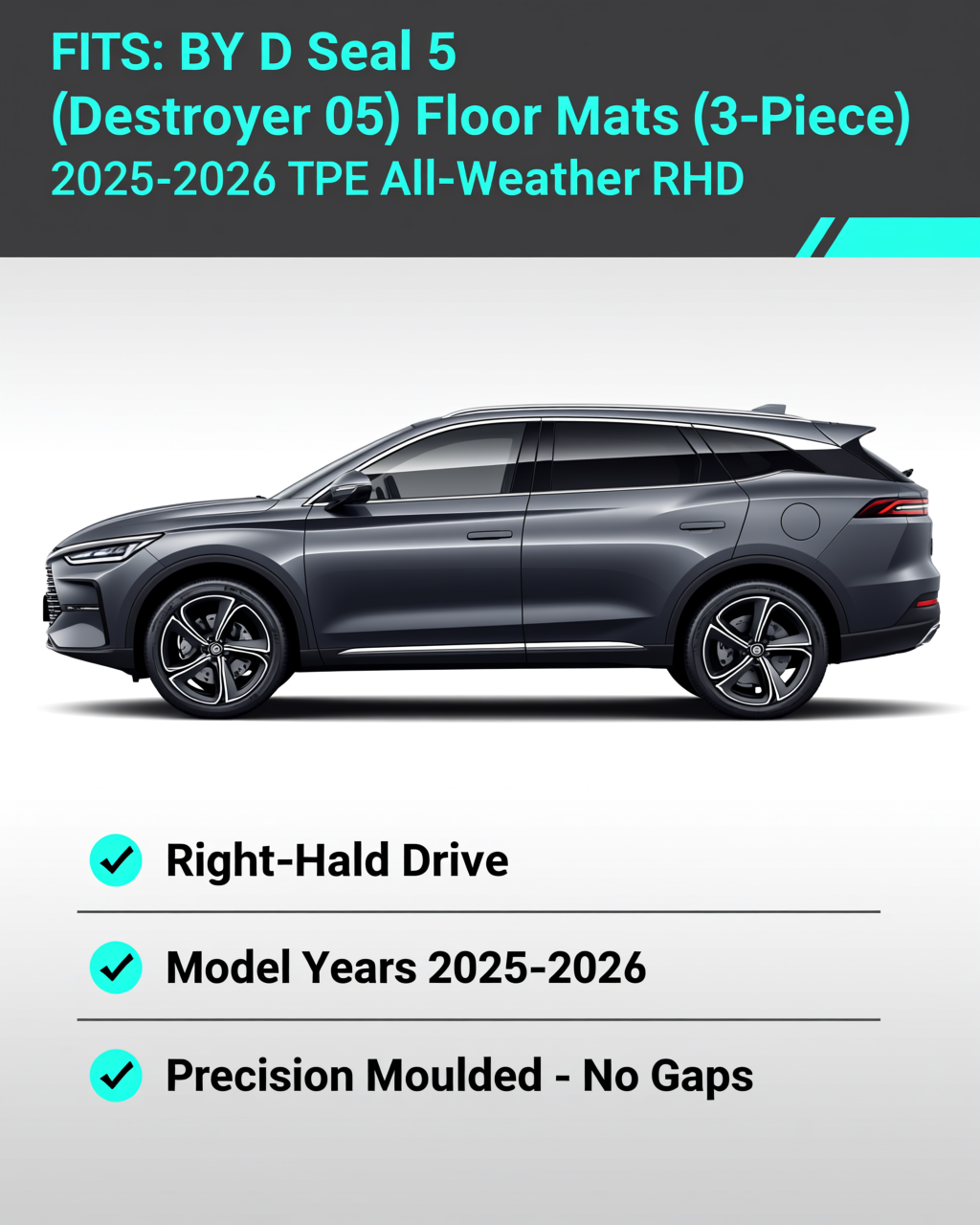 BYD Seal Family 2025+ All-Weather Floor Mats vehicle fitment