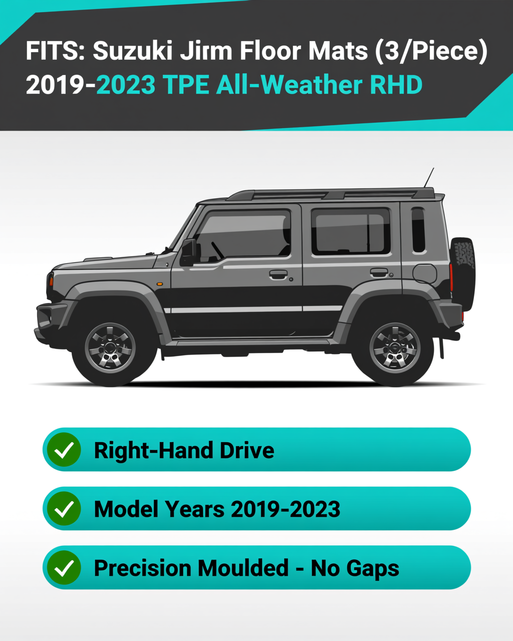 Suzuki Jimny 2019-2023 All-Weather Floor Mats vehicle fitment
