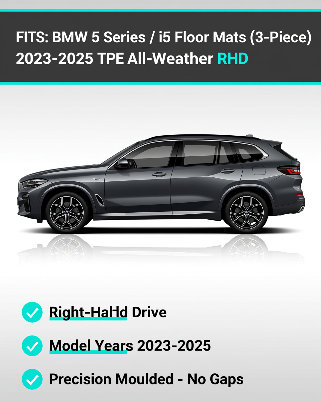 BMW 5 Series / i5 2023-2025 All-Weather Floor Mats & Boot Liner vehicle fitment
