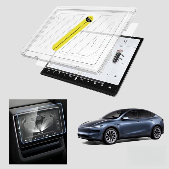 Tesla Model Y Juniper 2025 15.4 inch proteggi schermo vassoio opaco/trasparente anteriore/posteriore set combo