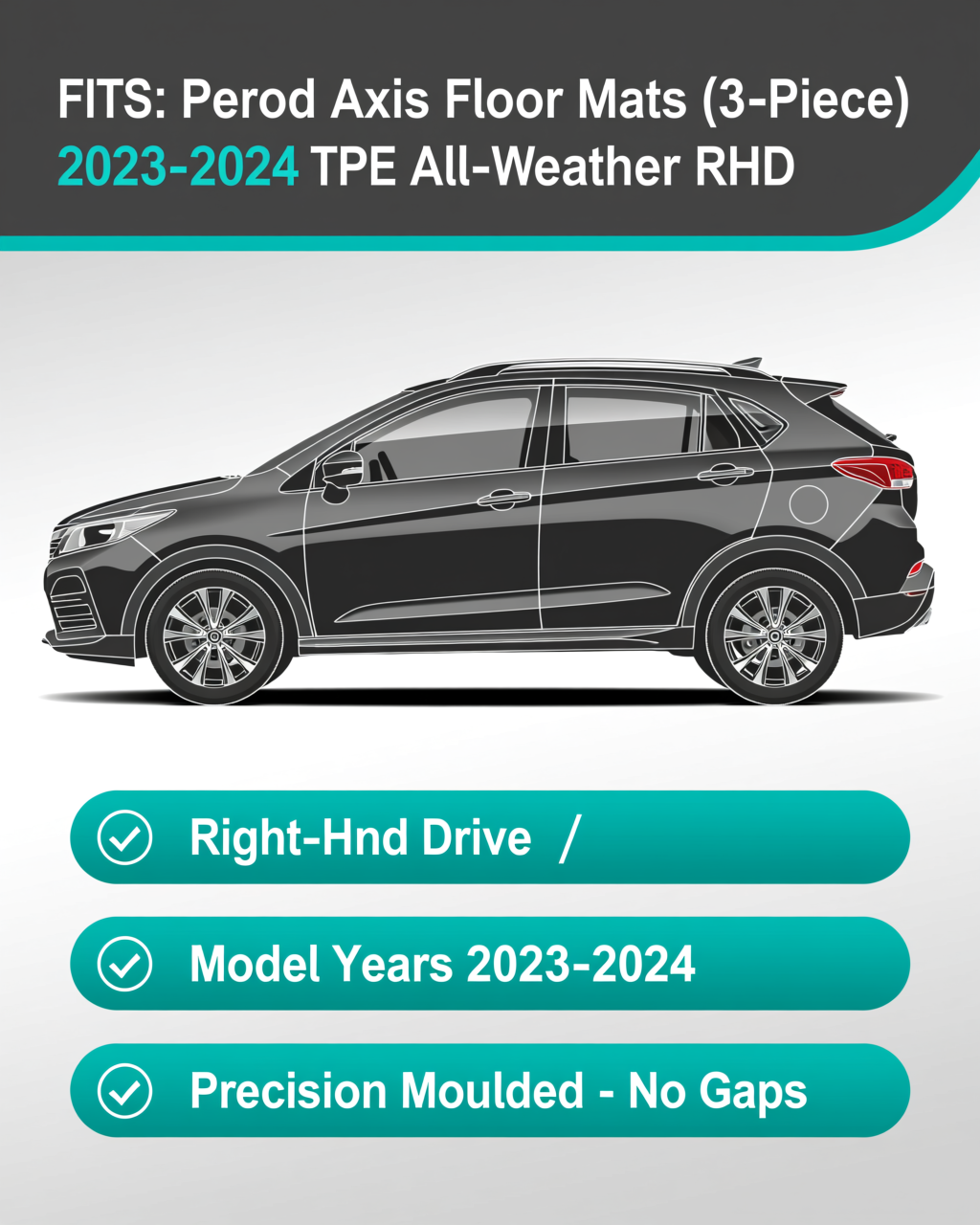 Perodua Axia 2023-2024 All-Weather Floor Mats vehicle fitment