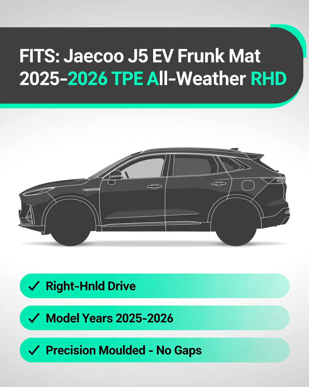 Jaecoo J5 EV 2025+ Interior Protection Accessory vehicle fitment