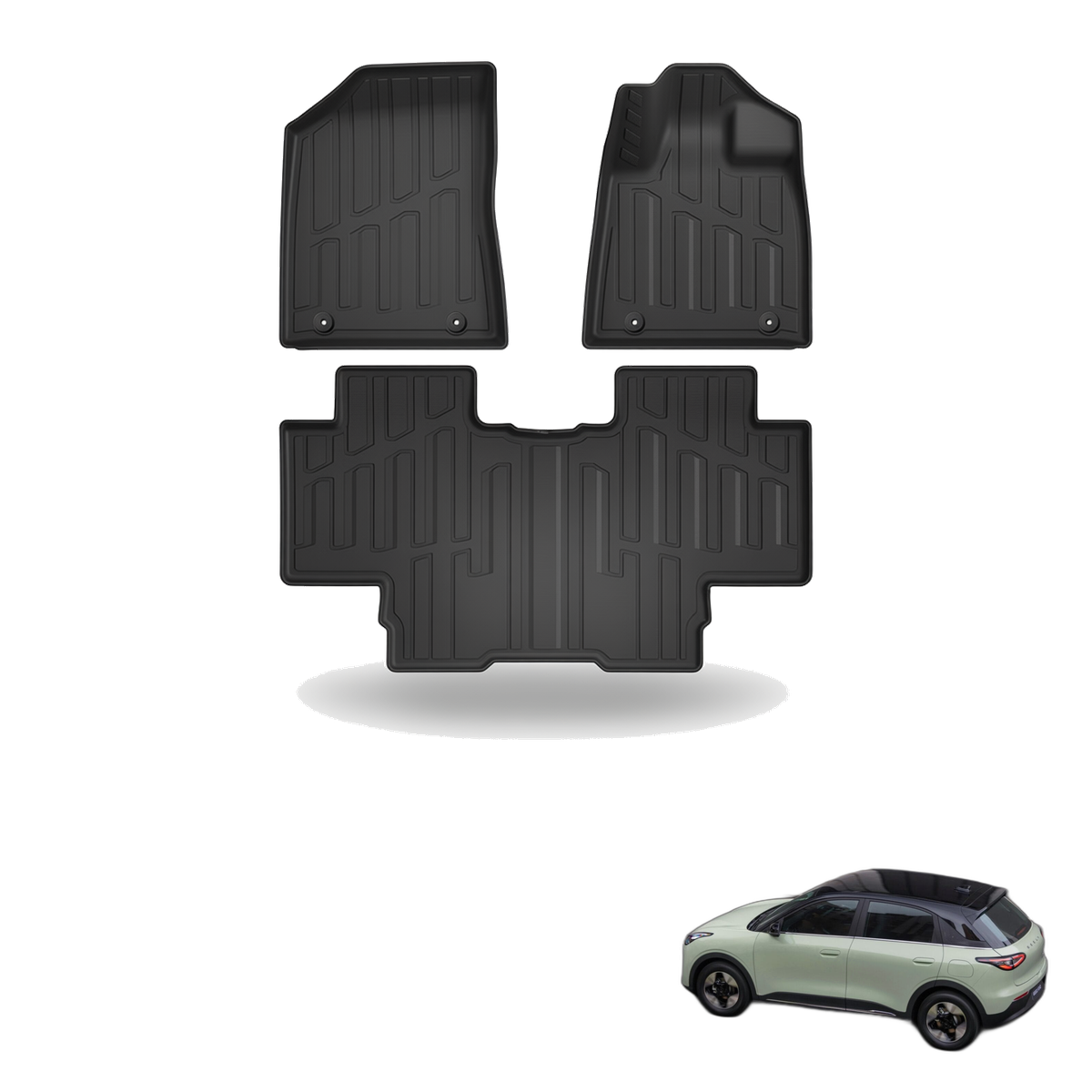 Geely EX2 (Xingyuan) 2025+ All-Weather Floor Mats & Seat Back Protectors