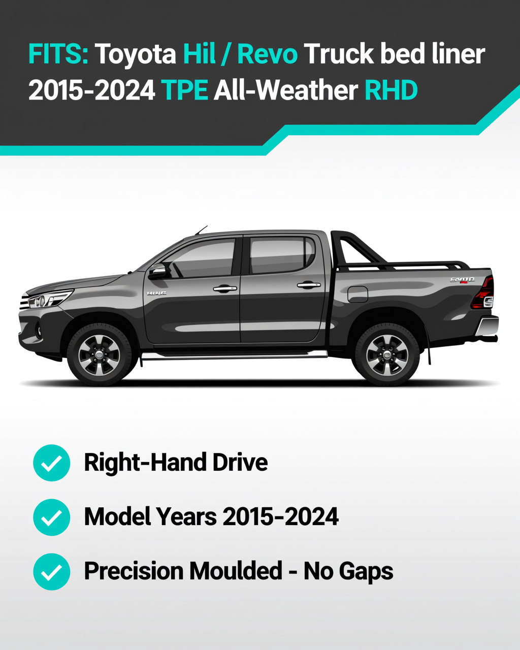 Toyota Hilux / Revo 2015-2024 Tub Mat vehicle fitment