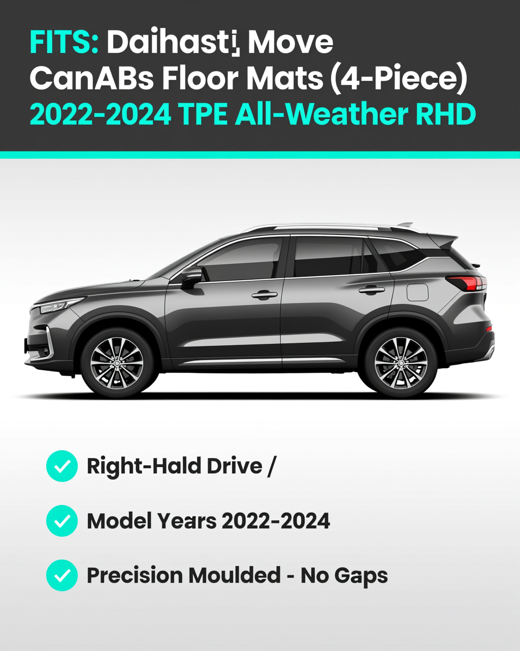Daihatsu Move Canbus 2022-2024 All-Weather Floor Mats & Seat Back Protectors vehicle fitment