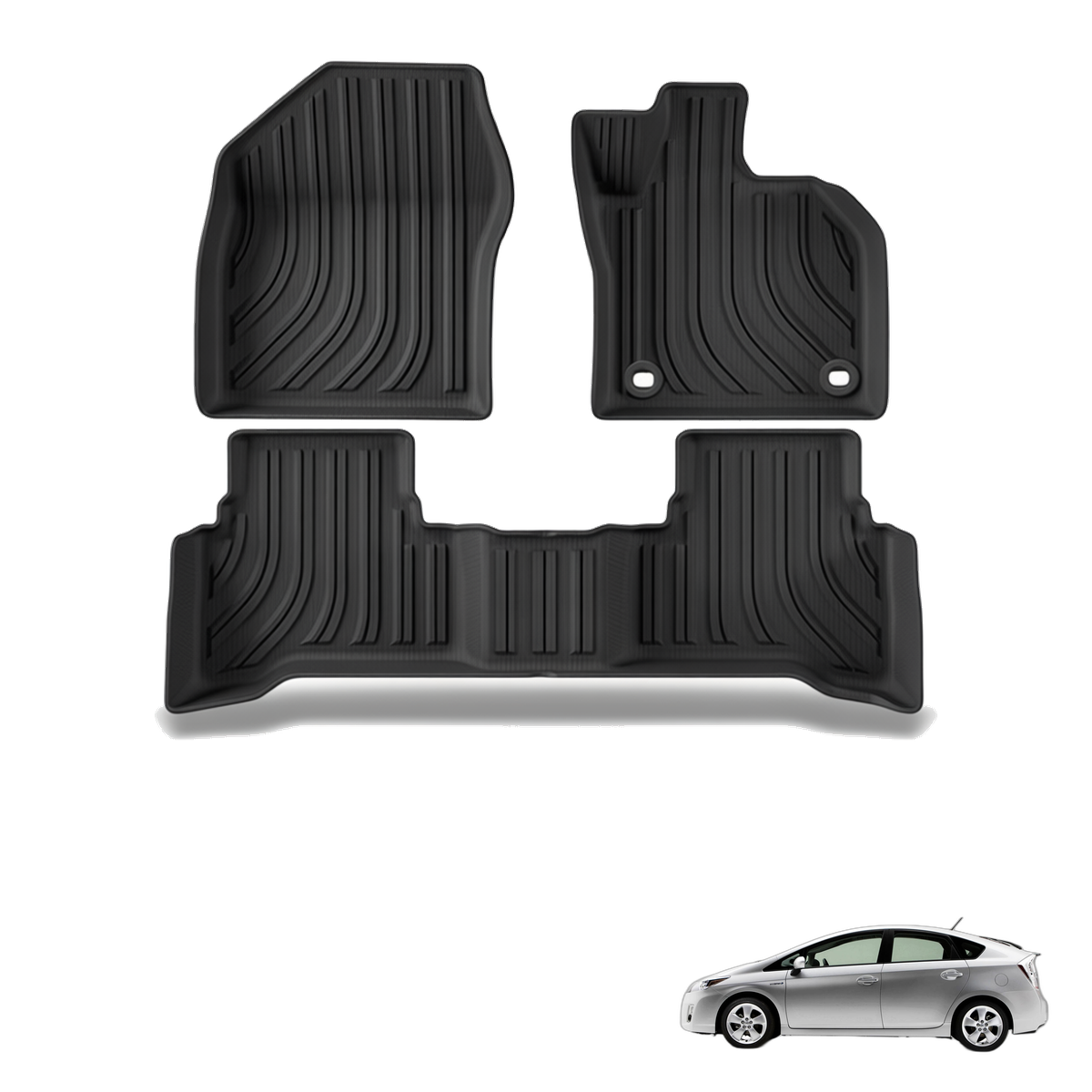 Toyota Prius 2023+ All-Weather Floor Mats & Boot Liner