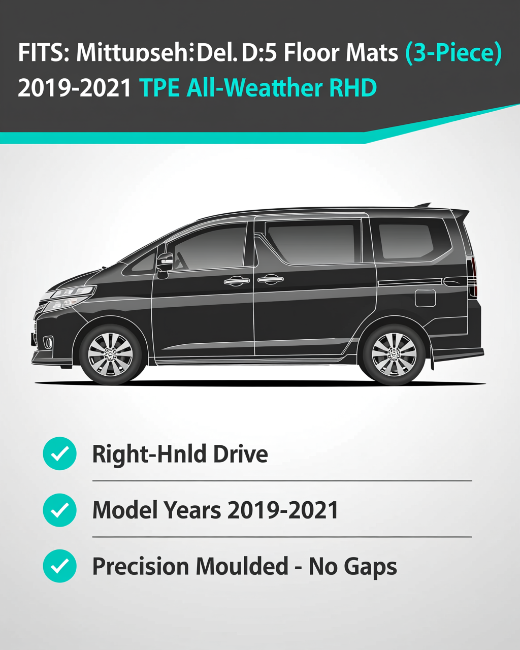 Mitsubishi Delica D:5 2019-2021 All-Weather Floor Mats vehicle fitment