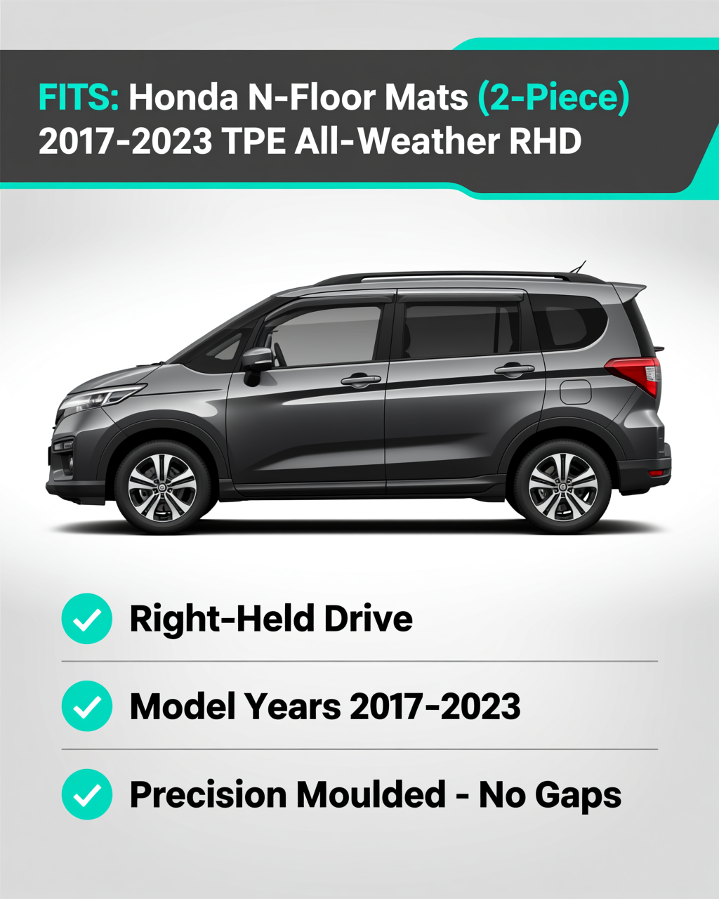 Honda N-Box 2017-2023 All-Weather Floor Mats & Boot Liner vehicle fitment