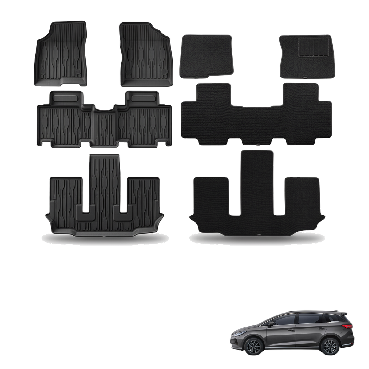 BYD M6 2024+ All-Weather Floor Mats & Boot Liner