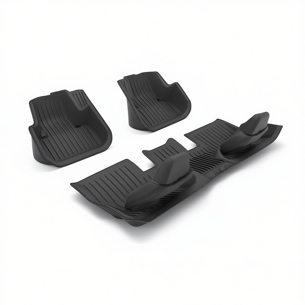 Tesla Model 3 All-Weather Floor Mats & Boot Liner – Floor Mats (3pcs) + Carpet Overlay