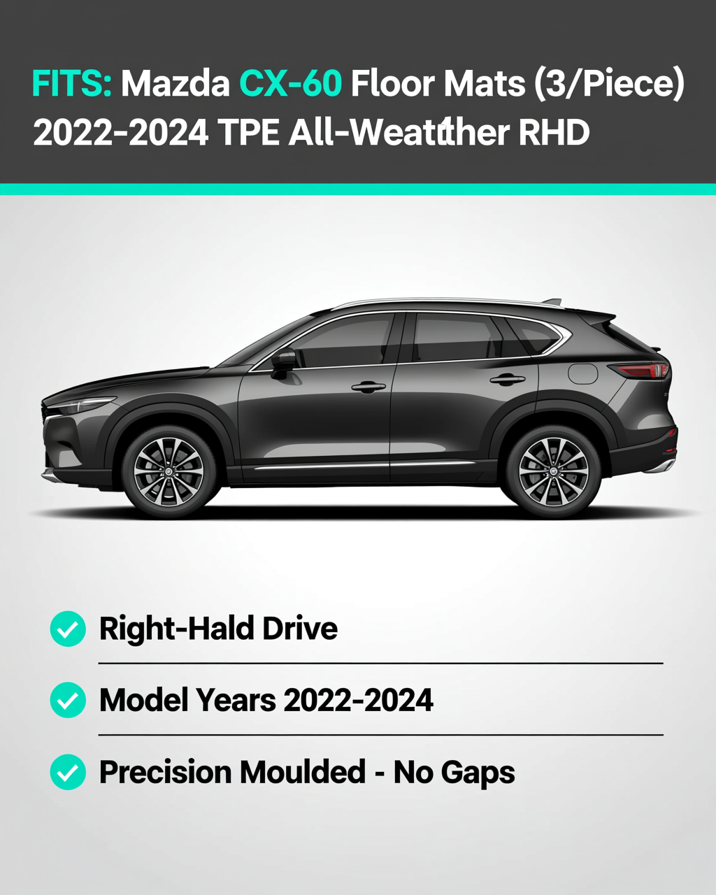 Mazda CX-60 2022-2024 All-Weather Floor Mats & Boot Liner & Seat Back Protectors vehicle fitment