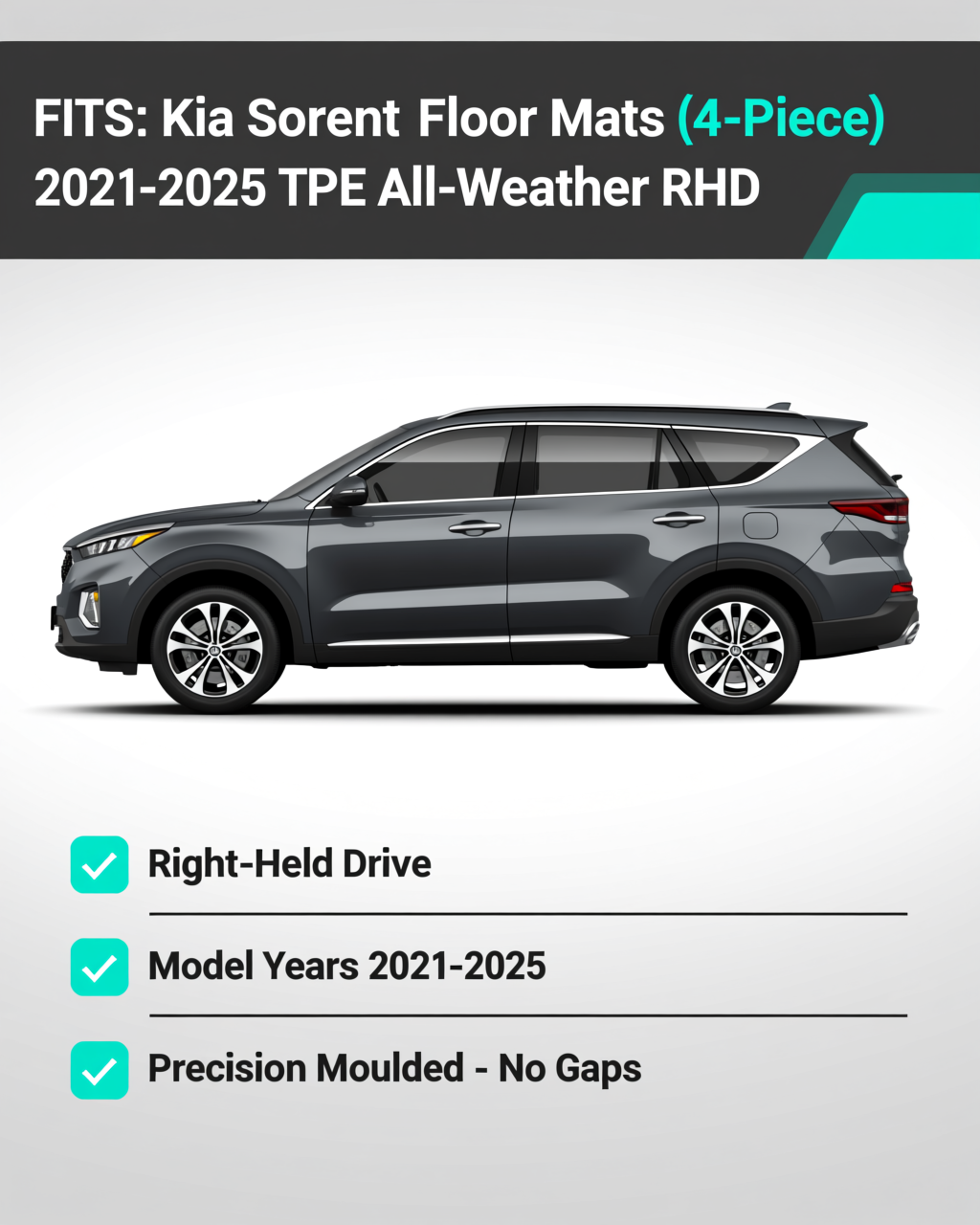 Kia Sorento 2021-2025 All-Weather Floor Mats vehicle fitment