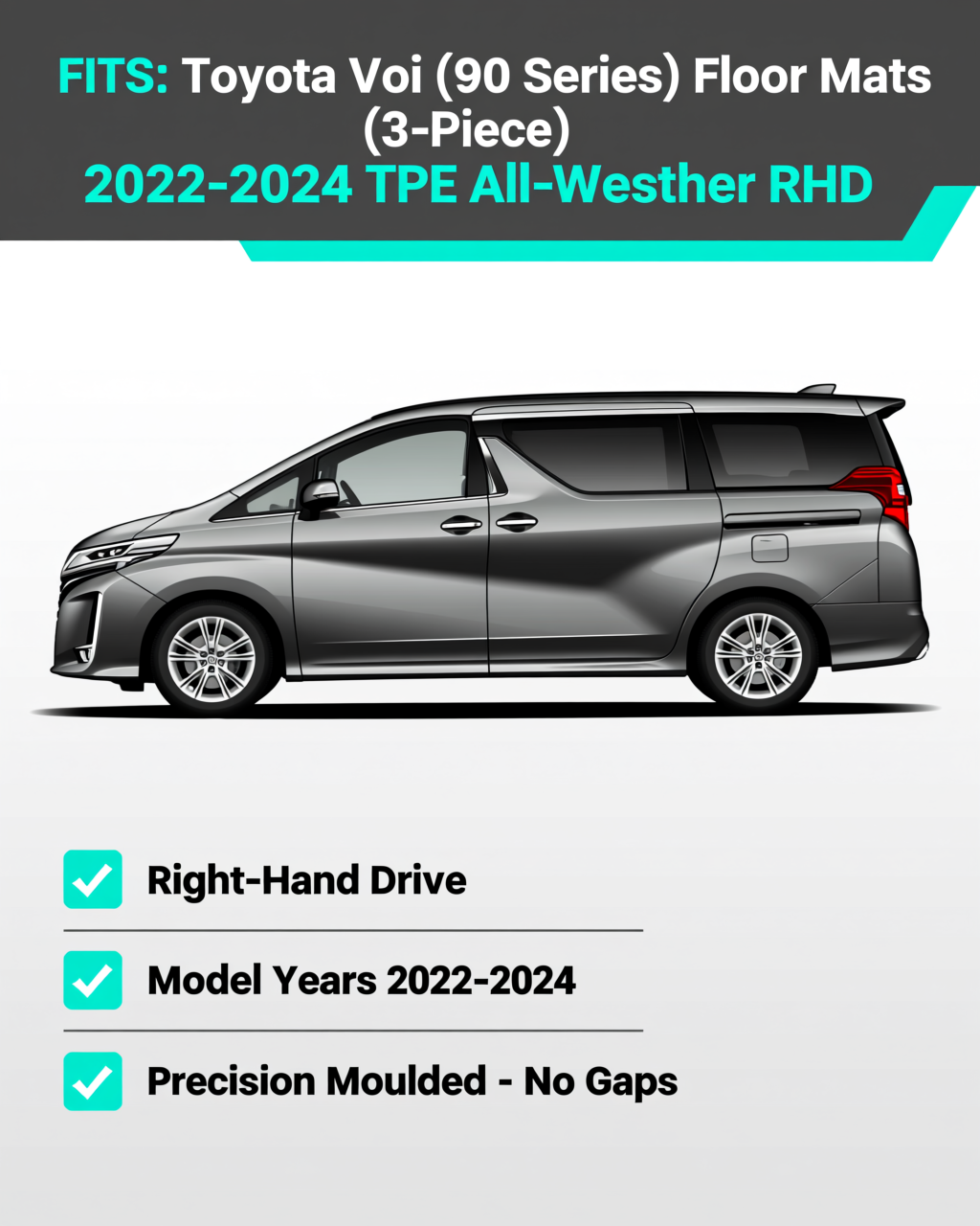 Toyota Voxy (80 Series) 2022-2024 All-Weather Floor Mats & Boot Liner & Seat Back Protectors vehicle fitment