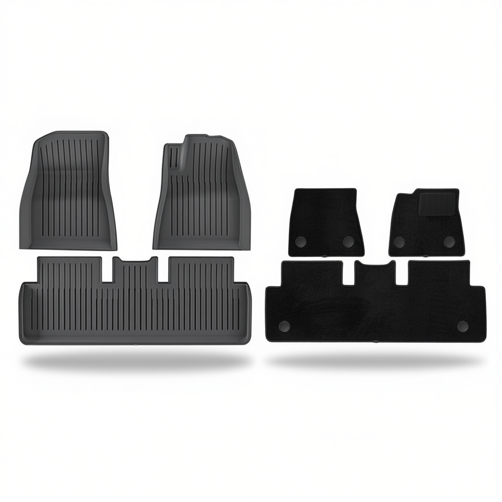 Tesla Model 3 All-Weather Floor Mats & Boot Liner – Floor Mats (6pcs) + Carpet Overlay RHD [W240005224]