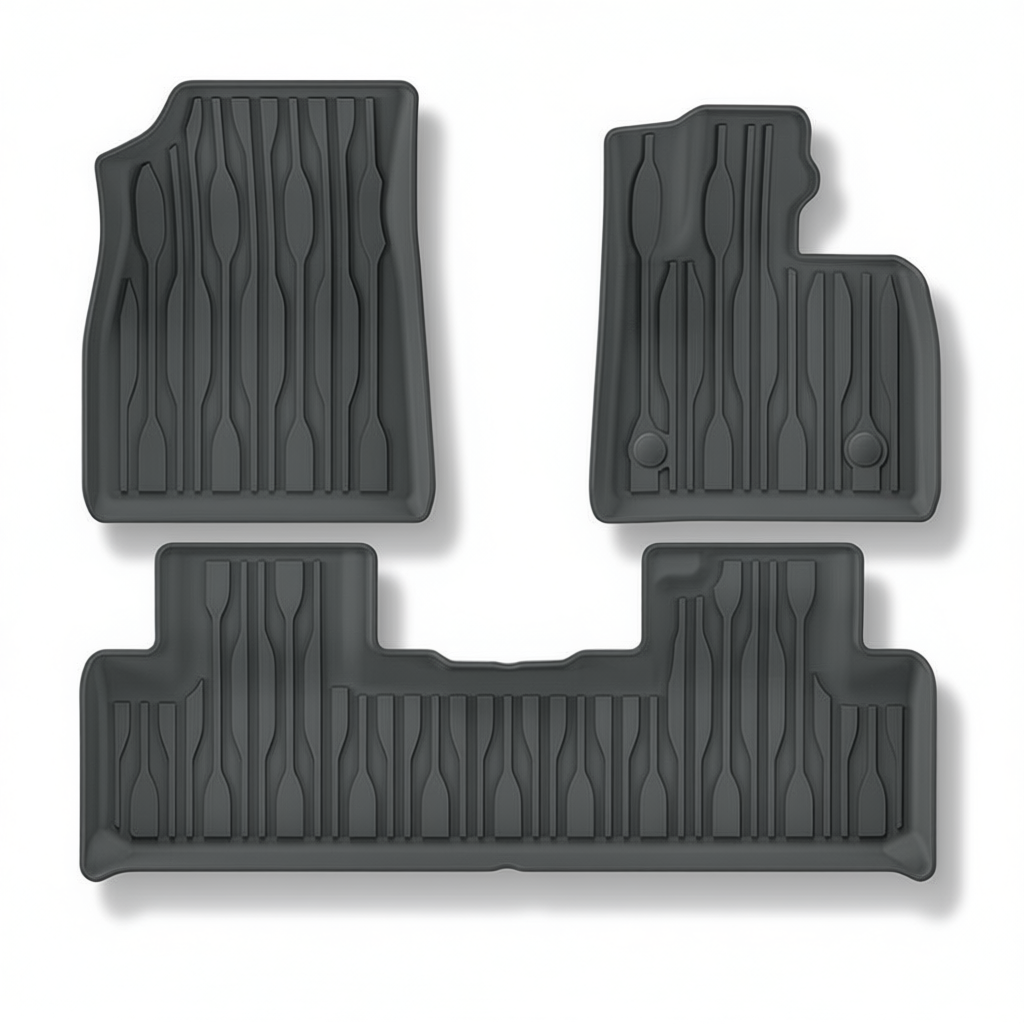 BYD Sealion Family 2024+ All-Weather Floor Mats & Boot Liner & Seat Back Protectors – Floor Mats (3pcs) RHD 5-Seat [W240010763]
