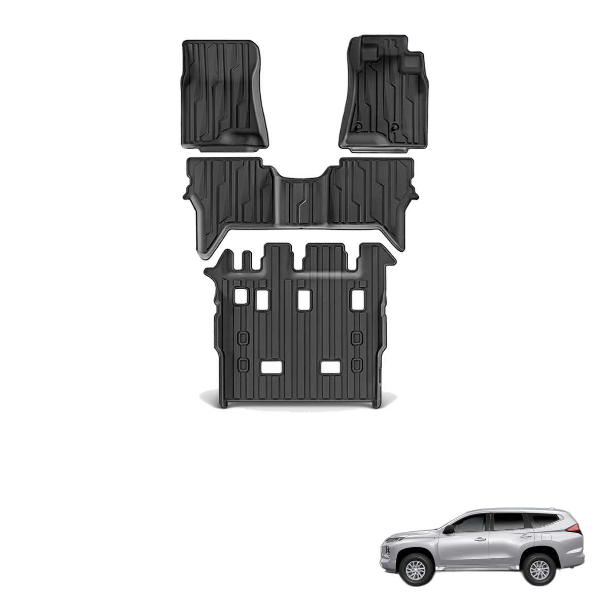Mitsubishi Pajero 2011-2020 All-Weather Floor Mats & Boot Liner & Seat Back Protectors