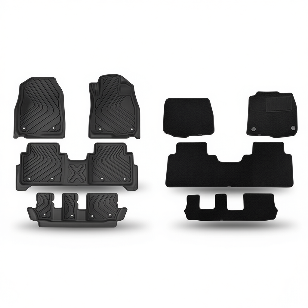 Honda CR-V 2018-2022 All-Weather Floor Mats & Boot Liner & Seat Back Protectors – Floor Mats (4pcs) + Carpet Overlay