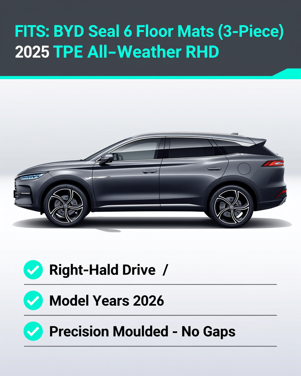BYD Seal Family 2026+ All-Weather Floor Mats vehicle fitment