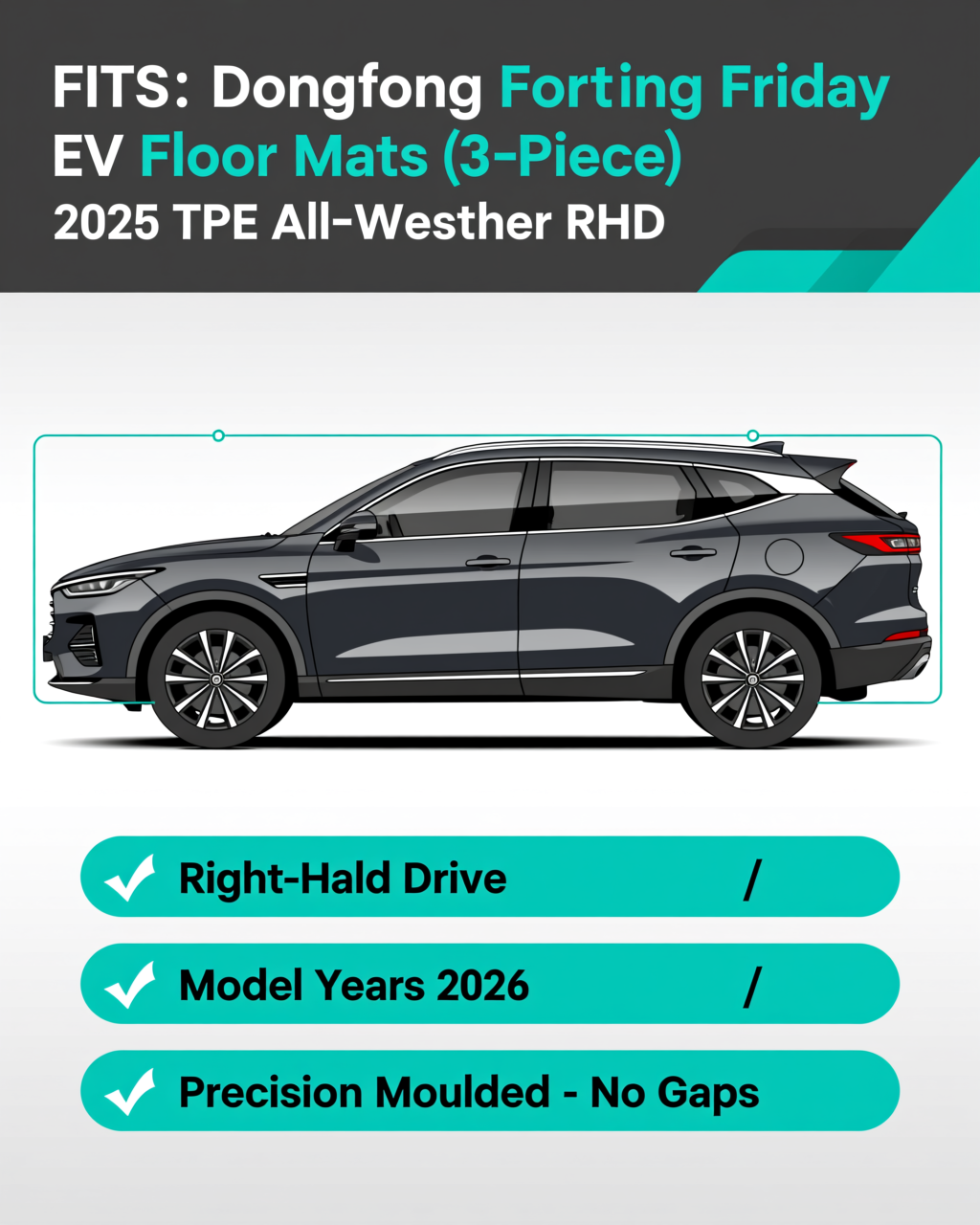 Dongfeng Forthing Friday EV 2026+ All-Weather Floor Mats & Boot Liner vehicle fitment