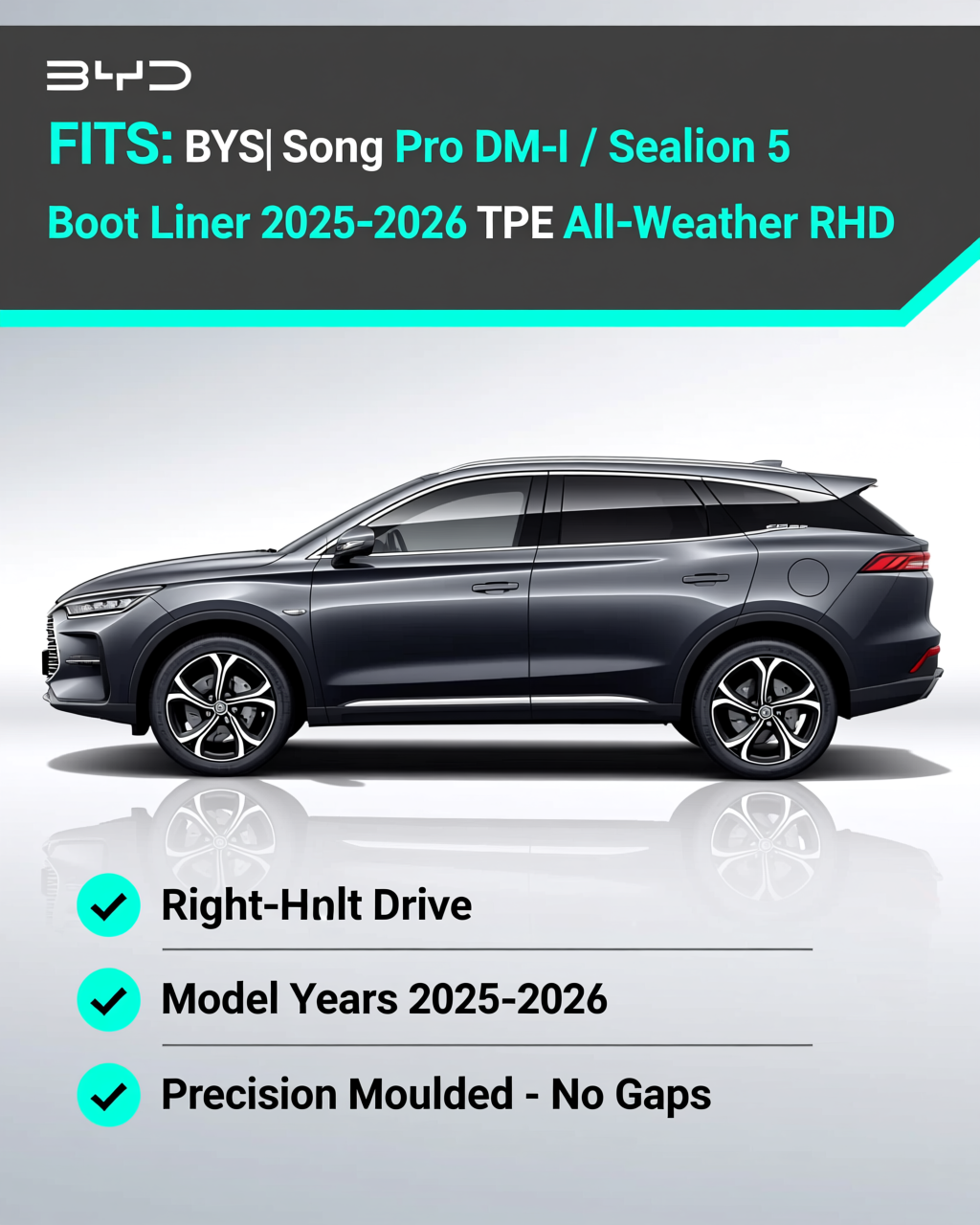 BYD Song Family 2025-2026 Boot Liner vehicle fitment