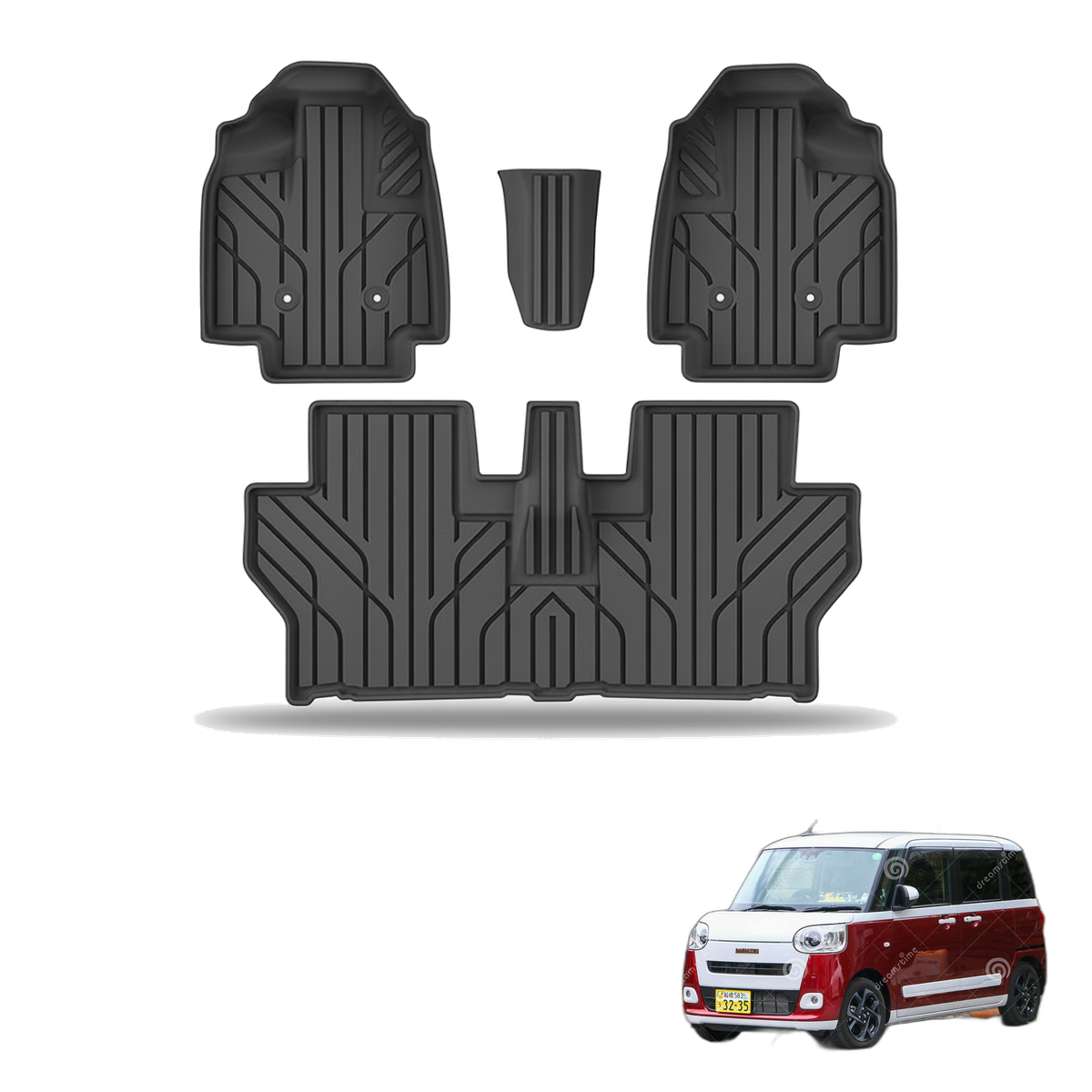 Daihatsu Move Canbus 2022-2024 All-Weather Floor Mats & Seat Back Protectors